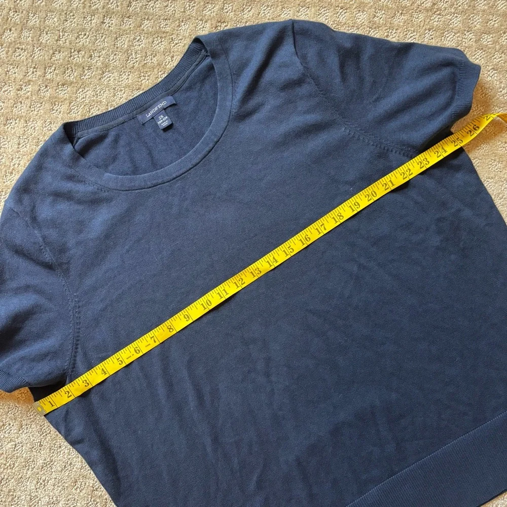Lands' End Deep Blue Knit Short Sleeve Top size 2x - Picture 5 of 7